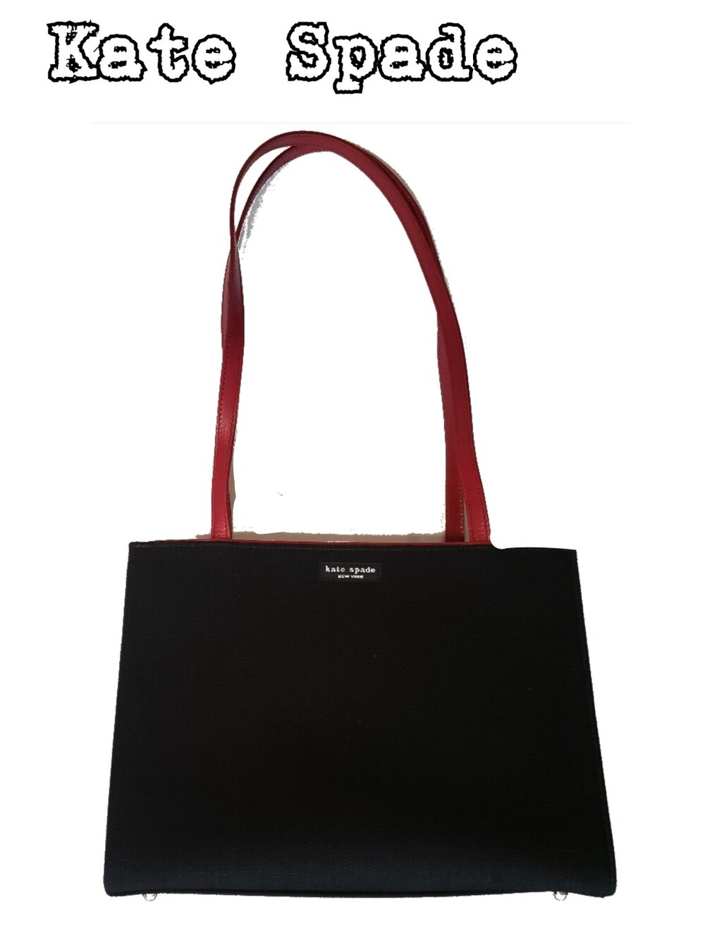 Kate Spade Black Tote Bag with Red Handles